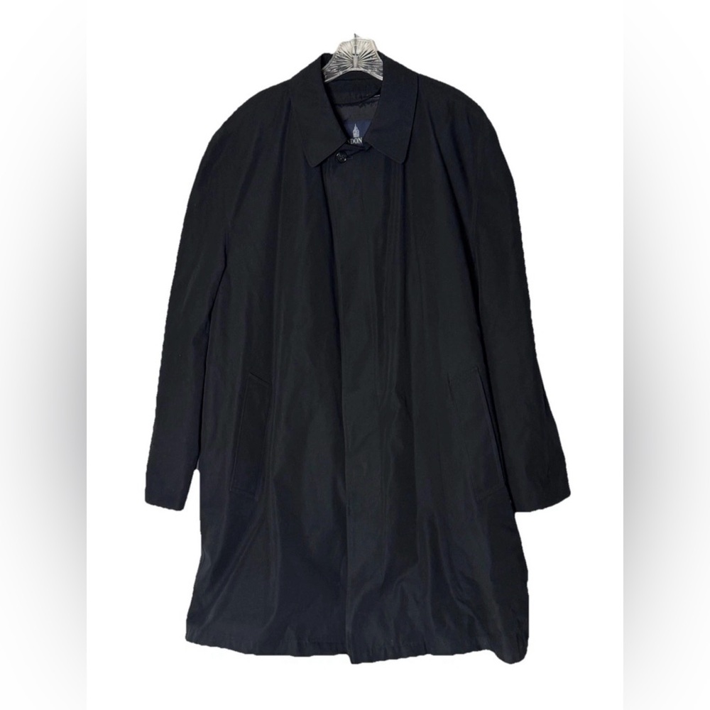 LONDON FOG‎ Overcoat Black Jacket Mens Size Large Winter Professional Classic